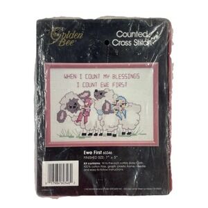 Golden Bee 1988 Counted Cross Stitch Kit Ewe First 14-Count Stitchery
